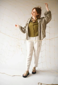 Tadashi Trousers^Straight Leg Trousers in Beige
