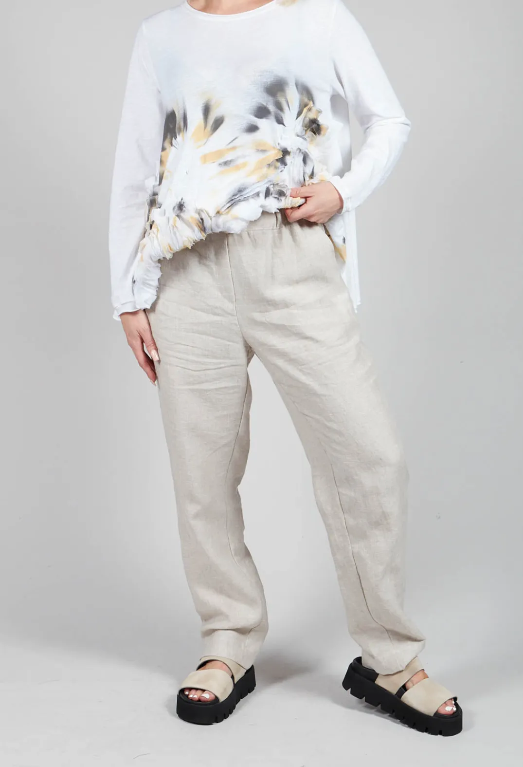 Tadashi Trousers^Straight Leg Trousers in Beige