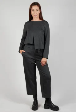 Mei Meij Trousers^Straight Leg Trousers in Antracite Melange