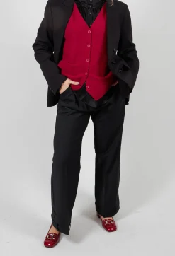 Mei Meij Trousers^Straight Leg Trousers with Feature Hems in Nero