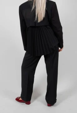 Mei Meij Trousers^Straight Leg Trousers with Feature Hems in Nero