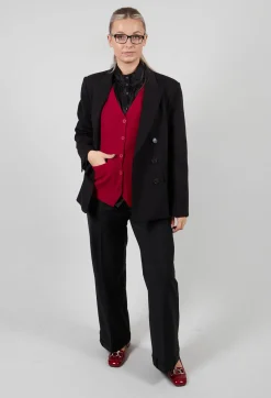 Mei Meij Trousers^Straight Leg Trousers with Feature Hems in Nero