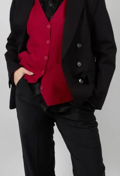 Mei Meij Trousers^Straight Leg Trousers with Feature Hems in Nero