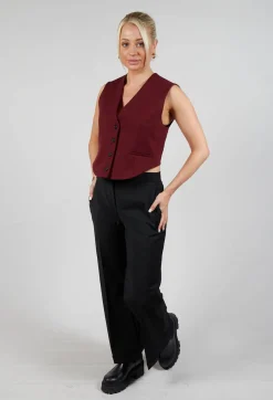 Mei Meij Trousers^Straight Leg Trousers with Feature Hems in Nero