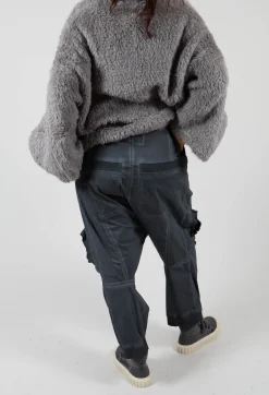 Rundholz Dip Trousers^Straight Leg Utility Trousers in Coal Cloud