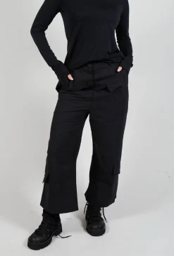 Rundholz Black Label Trousers^Straight Leg Utility Trousers in Black