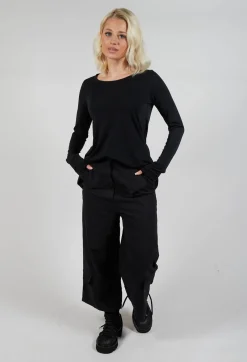 Rundholz Black Label Trousers^Straight Leg Utility Trousers in Black