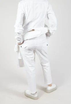 Rundholz Dip Trousers^Straight-Leg Trousers with Button-Flap Back Pockets in Semi Bleach