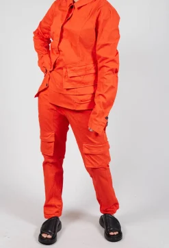 Rundholz Dip Trousers^Straight-Leg Trousers with Cargo Pockets in Mandarine