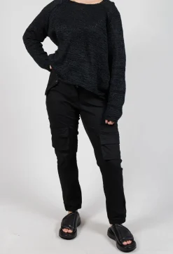 Rundholz Dip Trousers^Straight-Leg Trousers with Cargo Pockets in Black