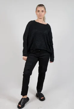 Rundholz Dip Trousers^Straight-Leg Trousers with Cargo Pockets in Black
