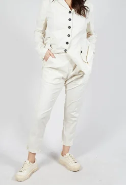 Rundholz Dip Trousers^Straight-Leg Trousers with Button-Flap Back Pockets in Greige