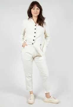 Rundholz Dip Trousers^Straight-Leg Trousers with Button-Flap Back Pockets in Greige