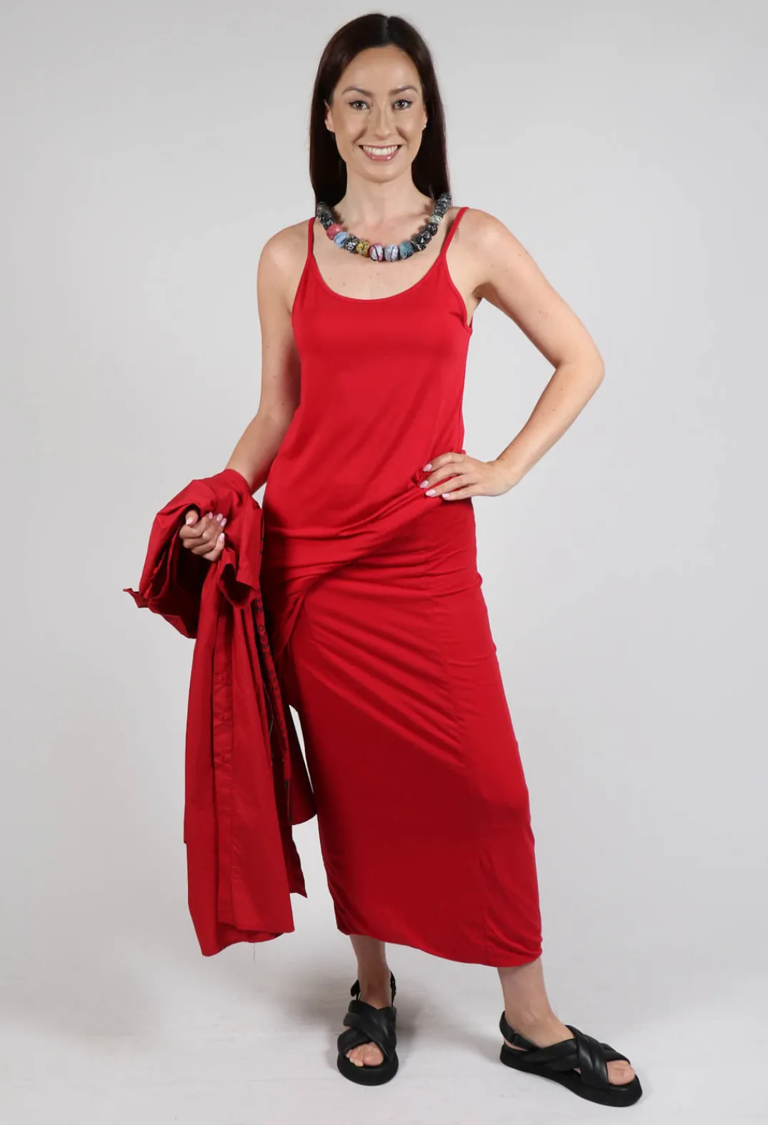 Rundholz Black Label Dresses^Strappy Jersey Dress in Chili