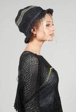 Umit Unal Hats^Straw Woven Hat in Original Black