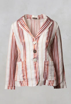 Maliparmi Jackets^Streaked Summer Jacket in Naturale / Brick