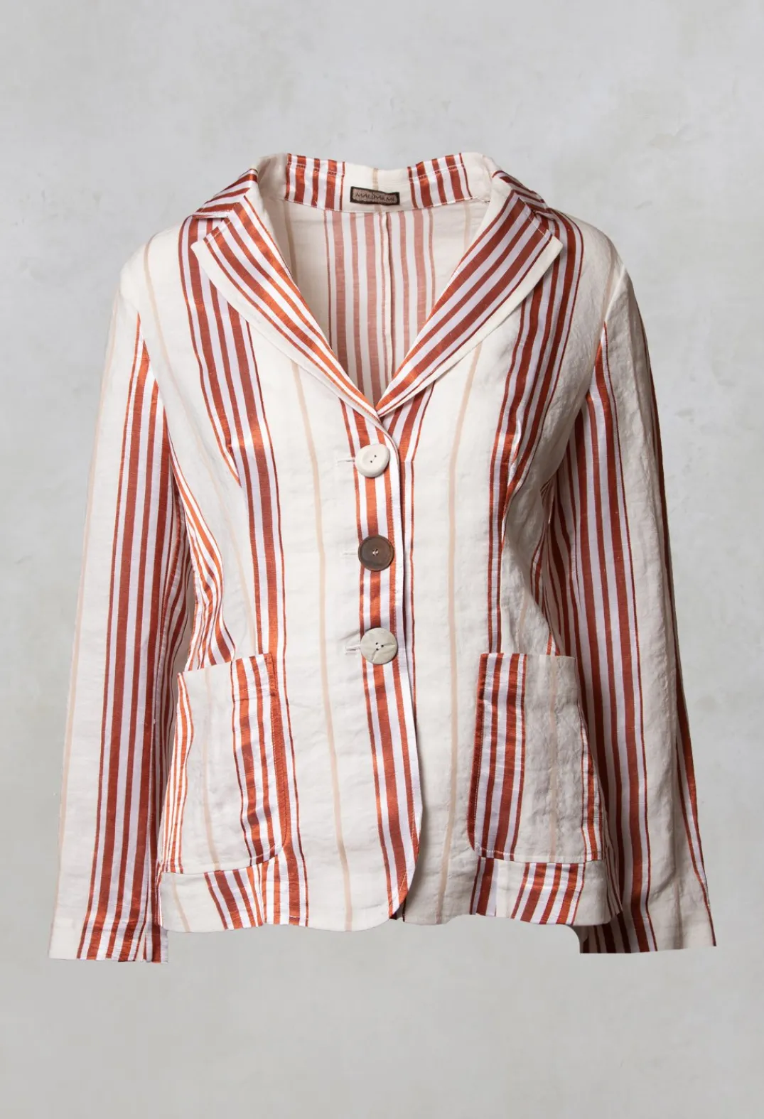 Maliparmi Jackets^Streaked Summer Jacket in Naturale / Brick