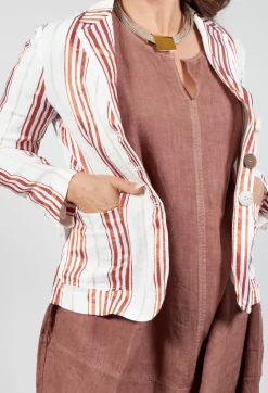 Maliparmi Jackets^Streaked Summer Jacket in Naturale / Brick