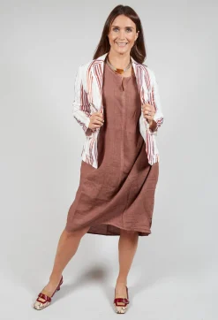 Maliparmi Jackets^Streaked Summer Jacket in Naturale / Brick