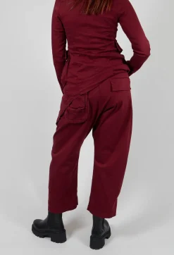 Pal Offner Trousers^Stretch Denim Balloon Trousers in Merlot