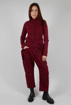 Pal Offner Trousers^Stretch Denim Balloon Trousers in Merlot