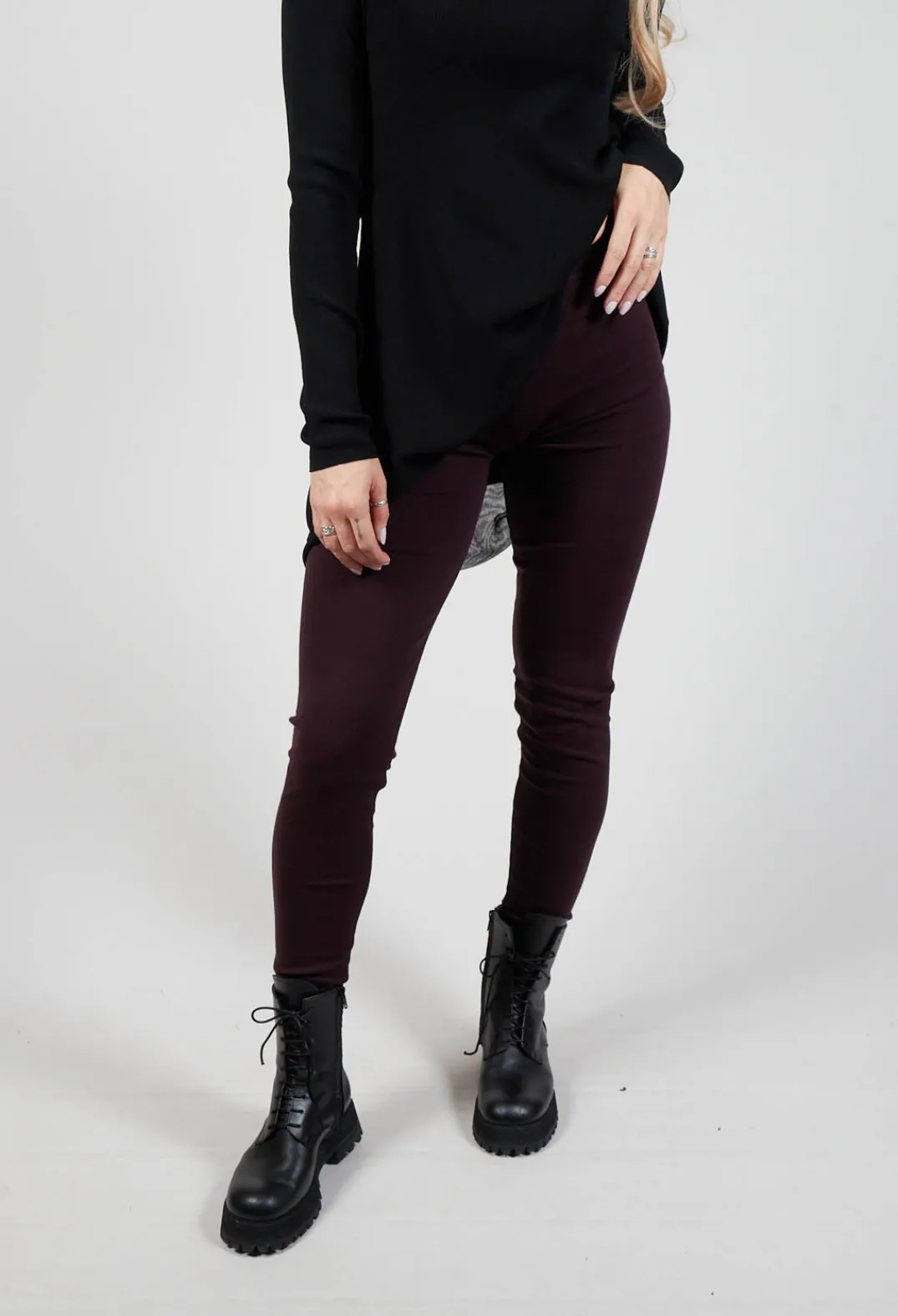 Sarah Pacini Leggings^Stretch Fit Long Leggings in Plum