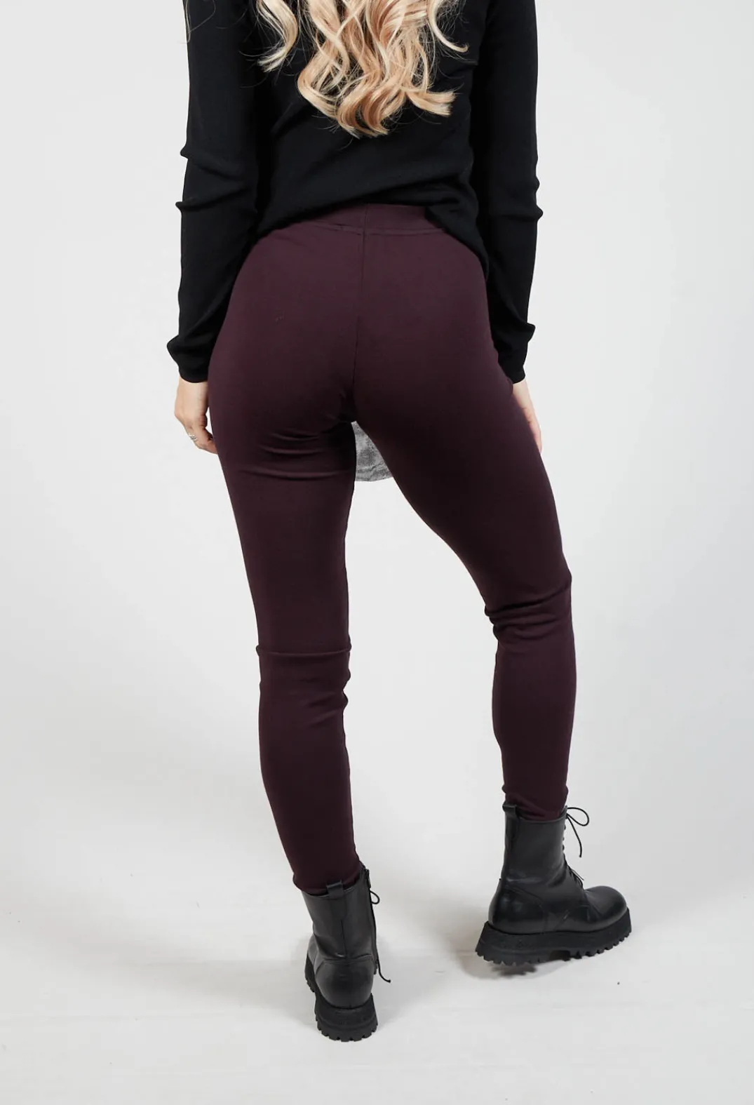 Sarah Pacini Leggings^Stretch Fit Long Leggings in Plum