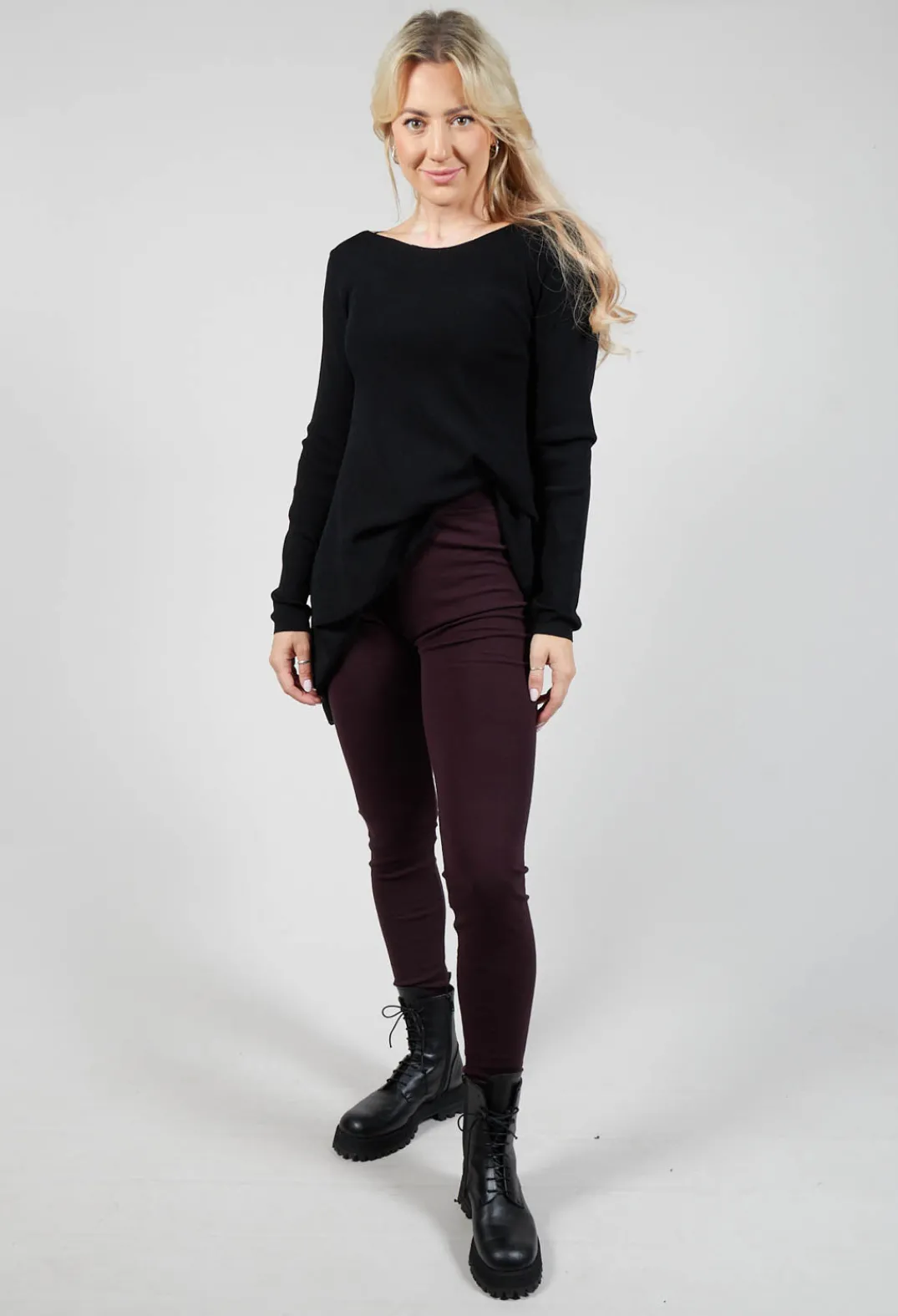Sarah Pacini Leggings^Stretch Fit Long Leggings in Plum