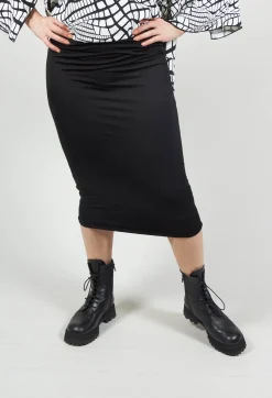 Xenia Design Skirts^Stretch Midi Skirt in Black