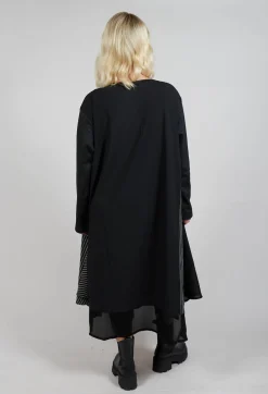 Moyuru Coats^Stripe Coat in Black