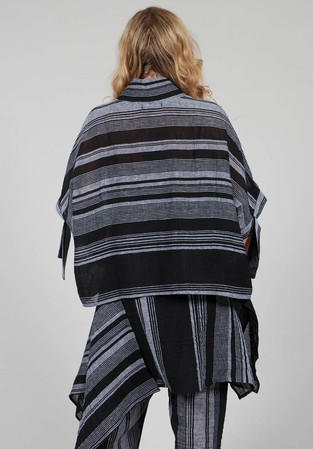 Kedziorek Jackets^Stripe Jacket in Black and Grey