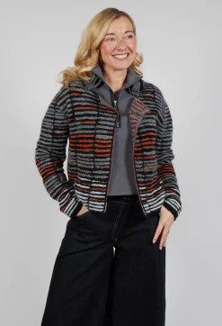 Sarah Pacini Cardigans^Stripe Pin Cardigan in Orange Glitter