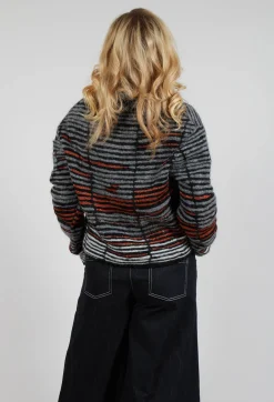 Sarah Pacini Cardigans^Stripe Pin Cardigan in Orange Glitter