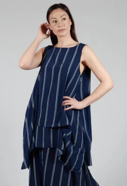 Moyuru Shirts & Blouses^Stripe Sleevless Top in Navy