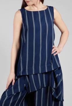 Moyuru Shirts & Blouses^Stripe Sleevless Top in Navy