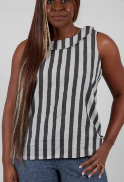 Thing Tops^Stripe Top in Light Grey
