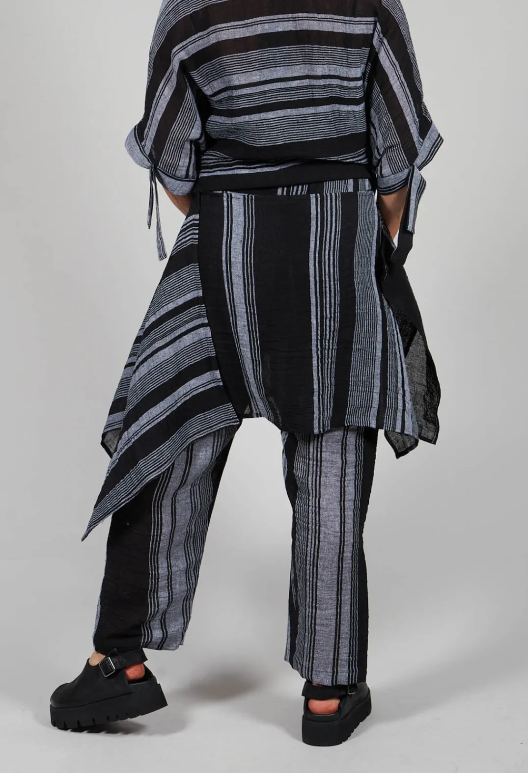 Kedziorek Trousers^Stripe Trousers in Black and Grey