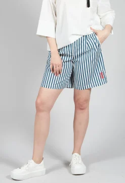 Beatrice B Shorts^Striped Bermuda Shorts in Poseidon Green