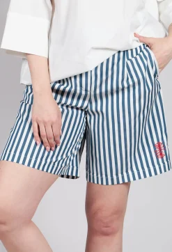 Beatrice B Shorts^Striped Bermuda Shorts in Poseidon Green