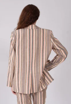 Nostra Santissima Jackets^Striped Blazer with Single Button Fastening