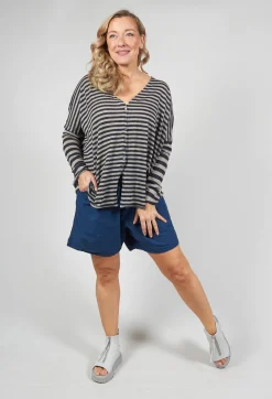 Album Di Famiglia Cardigans^Striped Cardigan in Navy