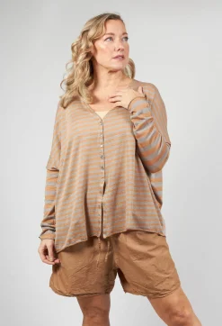 Album Di Famiglia Cardigans^Striped Cardigan in Pottery