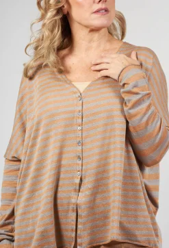 Album Di Famiglia Cardigans^Striped Cardigan in Pottery