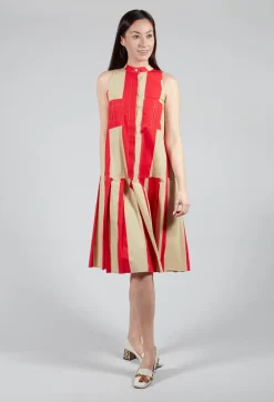 Beatrice B Dresses^Striped Cotton Dress in Line Print