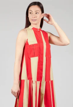 Beatrice B Dresses^Striped Cotton Dress in Line Print