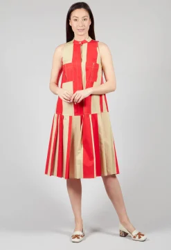 Beatrice B Dresses^Striped Cotton Dress in Line Print