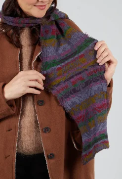 Butapana Scarves^Striped Cotton Scarf in Periwinkle