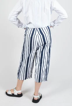 Hannoh Wessel Co-ords & Suits^Striped Cropped Style - Casual Trousers in White