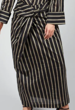 Malloni Skirts|Co-ords & Suits^Striped Cross Over Pencil Skirt in Singapura Nero