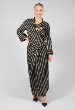 Malloni Skirts|Co-ords & Suits^Striped Cross Over Pencil Skirt in Singapura Nero